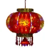Red lantern ironwork handcrafted retro style living room entrance decorative lamp Item Picture